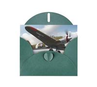 YYHHAOFA Biglietto di auguri verde scuro con aereo della Seconda Guerra Mondiale per Natale, compleanno dei bambini, San Valentino e invito per feste