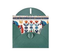 YYHHAOFA Biglietto di auguri verde scuro con immagine folk del cavallo svedese Dala 10,2 x 15,2 cm per Natale, compleanni dei bambini, San Valentino, anniversari di matrimonio e inviti per feste