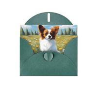 YYHHAOFA Biglietto di auguri verde scuro con immagine papillon bianca per Natale, compleanno dei bambini, San Valentino e invito a una festa