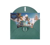 YYHHAOFA Biglietto di auguri verde scuro Miami Beach, Florida immagine per Natale, compleanno dei bambini, San Valentino e invito a una festa