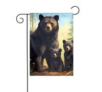 YYHHAOFA Black Bear Family Pattern Four Seasons Garden Flag Courtyard Decoration 30,5 x 45,7 cm