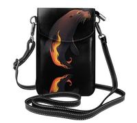 YYHHAOFA Borsa a tracolla del telefono di vibrazione delle piccole donne del cuoio del modello del leone marino ardente, impermeabile e durevole