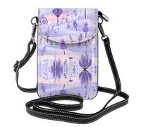 YYHHAOFA Borsa a tracolla del telefono di vibrazione delle piccole donne del cuoio del modello della bici del campo della lavanda, impermeabile e durevole