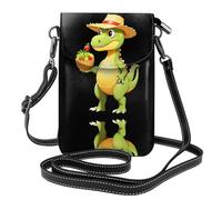 YYHHAOFA Borsa a tracolla del telefono di vibrazione delle piccole donne di cuoio del modello del maniero della frutta del dinosauro, impermeabile e