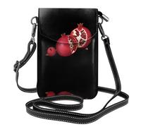 YYHHAOFA Borsa a tracolla del telefono di vibrazione delle piccole donne di cuoio del modello del melograno del fumetto, impermeabile e durevole