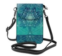 YYHHAOFA Borsa a tracolla in pelle piccola per telefono cellulare, 19,3 x 12,4 cm, albero della vita, immagine icona spaziale per passeggiate, campeggio, shopping, viaggi e uso all'aperto