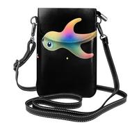 YYHHAOFA Borsa a tracolla per telefono a tracolla da donna in pelle con motivo pesce dagli occhi grandi del cielo stellato, impermeabile e durevole
