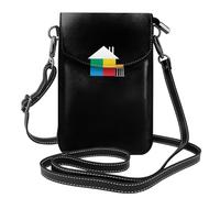 YYHHAOFA Borsa squisita del telefono di vibrazione di vibrazione della borsa di cuoio delle piccole donne del modello della casa dell'arcobaleno, impermeabile e durevole