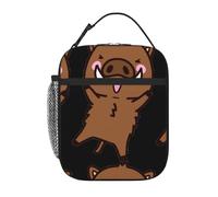 YYHHAOFA Borsa termica portatile per il pranzo con cinghiale che salta animazione, adatta per studenti al lavoro e in viaggio