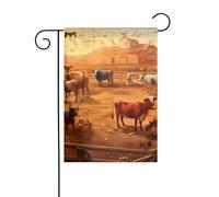 YYHHAOFA Bovino sul ranch Stampa Giardino Bandiera Esterna Decorazione Cortile su entrambi i lati 30,5 x 45,7 cm