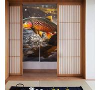 YYHHAOFA Brook - Tenda con immagine di pesca a mosca alla trota, 86,4 x 142,2 cm, liscia, non si stropiccia, 2 pezzi, tenda in tessuto, divisorio
