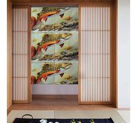 YYHHAOFA Brook - Tenda stampata per pesca alla trota, due pezzi, 86,4 x 142,2 cm, in tessuto, liscia e non si stropiccia facilmente