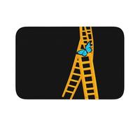 YYHHAOFA Butterfly on the ladde Tappetino antiscivolo e ispessito adatto per bagni, camere da letto, tappetini lavabili 40,6 x 61 cm