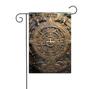 YYHHAOFA Calendario Maya Fine del Mondo Stampato Giardino Bandiera Esterna Cortile Decorazione Doppio Lato 30,5 x 45,7 cm