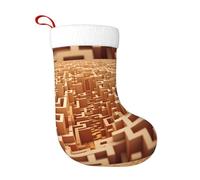 YYHHAOFA Calza di Natale stampata con labirinto poligonale perfetta per decorare uffici, alberi, caminetti e tavoli
