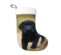 YYHHAOFA Calze decorative natalizie morbide nere con motivo cucciolo di labrador leggero, con una buona sensazione tattile per Halloween, Natale e Capodanno