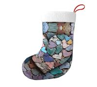 YYHHAOFA Calzini colorati con immagine di pietre d'amore per Natale, calze di grande capacità, stampate, decorazione