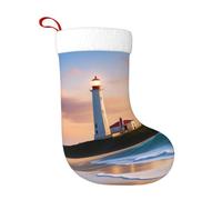 YYHHAOFA Calzini decorativi natalizi Calza morbida Lighthouse Beach Pattern leggero, con una buona sensazione tattile per Halloween, Natale e Capodanno