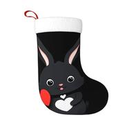 YYHHAOFA Calzini decorativi natalizi Calza Morbido Piccolo coniglio nero che tiene un cuore Modello leggero, con una buona sensazione tattile per Halloween, Natale e Capodanno