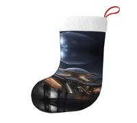 YYHHAOFA Calzini natalizi con immagine di città del futuro, grande capacità, stampati, decorazione