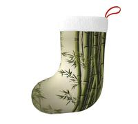 Yyhhaofa Calzini natalizi stampati su entrambi i lati della foresta di bambù verde per decorazioni interne di grande capacità per feste di vacanza