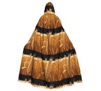 YYHHAOFA Campi di grano dorato modello Halloween adulto con cappuccio mantello uomo e donna abbigliamento mantello gioco di ruolo