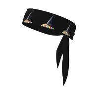 YYHHAOFA Candy under the witch hat Picture Sports foulard, assorbe il sudore e traspirante, fascia per capelli con movimento, fazzoletto su entrambi i lati
