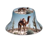 YYHHAOFA Cappello alla pescatora riflettente con stampe di cammello del deserto, per uomini e donne, design su entrambi i lati, leggero