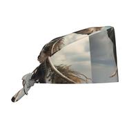 YYHHAOFA Cappello da lavoro per la pulizia con elefante che tira un piccolo albero, cappello da chef per donne e uomini, regolabile, traspirante, nero