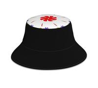 YYHHAOFA Cappello da pescatore riflettente con immagine floreale rotante a otto vie da uomo e donna casual all'aperto nero