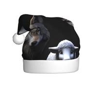YYHHAOFA Cappello di Natale con immagine di lupo e pecora, per adulti, per uomini e donne, fascia per capelli per occasioni festive