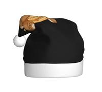 YYHHAOFA Cappello di Natale con motivo orsetto che mangia pane per adulti che lo rende un regalo divertente e durevole per uomini e donne