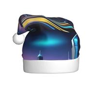 YYHHAOFA Cappello di Natale del modello della scena notturna della città futura per uso adulto del partito di Halloween