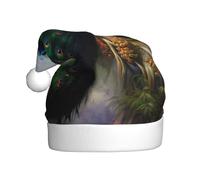 YYHHAOFA Cappello di Natale della peluche dell'adulto Immagine variopinta del pavone con tocco morbido per le feste di vacanza e le danze adatto per uomini e donne