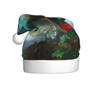 YYHHAOFA Cappello di Natale della peluche dell'adulto Immagine variopinta del pavone con tocco morbido per le feste di vacanza e le danze adatto per uomini e donne