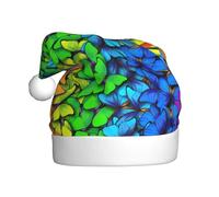 YYHHAOFA Cappello di Natale della peluche dell'adulto Immagine variopinta della farfalla con tocco morbido per le feste di vacanza e le danze adatto per uomini e donne