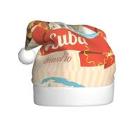 YYHHAOFA Cappello di Natale in peluche per adulti, isola di Cuba, immagine morbida al tatto per feste e balli adatti per uomini e donne