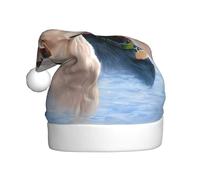 YYHHAOFA Cappello di Natale in peluche per adulti Labrador Retrievers Immagine con tocco morbido per feste e balli adatto per uomini e donne