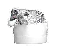 YYHHAOFA Cappello di Natale in peluche per adulti Riccio in ghirlanda floreale Immagine con tocco morbido per feste e balli adatto per uomini e donne