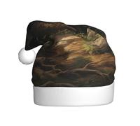 YYHHAOFA Cappello di Natale per adulti con orsetto che vive in un buco dell'albero che lo rende un regalo divertente e durevole per uomini e donne