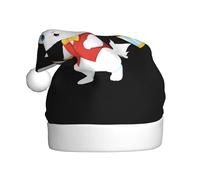 YYHHAOFA Cappello di Natale per adulti con piccolo coniglio bianco che si guarda allo specchio che lo rende un regalo divertente e durevole per uomini e donne