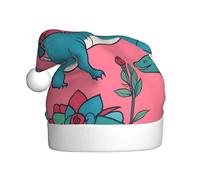 YYHHAOFA Cappello natalizio con immagine di dinosauri e rose, per adulti, morbido e soffice, ideale per un uso a lungo termine