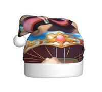 YYHHAOFA Cappello natalizio con motivo "La ragazza sulla giostra" per adulti, un regalo divertente e durevole per uomini e donne