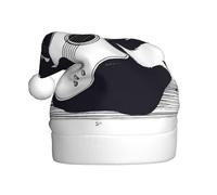 YYHHAOFA Cappello natalizio per adulti con scritta "The Cat Who Plays the Guitar Print", tesa morbida e soffice, leggero e confortevole