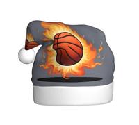 YYHHAOFA Cappello natalizio stampato da basket on fire per adulti, tesa morbida e soffice, leggero e confortevole