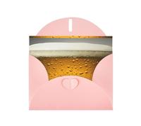 YYHHAOFA Carta da parati rosa con immagine di birra 10,2 x 15,2 cm per Natale, compleanni dei bambini, San Valentino, anniversari di matrimonio e inviti per feste