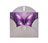 YYHHAOFA Cartolina d'auguri grigia con immagine di farfalla viola per Natale, compleanno dei bambini, San Valentino e invito alla festa