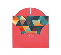 YYHHAOFA Cartolina d'auguri rossa astratta con immagine geometrica per Natale, compleanno dei bambini, San Valentino e invito alla festa