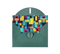 YYHHAOFA Cartolina d'auguri verde scuro Quadrata geometria diagramma Immagine per Natale, compleanno dei bambini, San Valentino e invito per feste