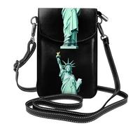 YYHHAOFA Colorato Statua della Regina Liberty modello cellulare da donna con prepuzio in pelle, Crossbody flip cover, piccola tracolla regolabile